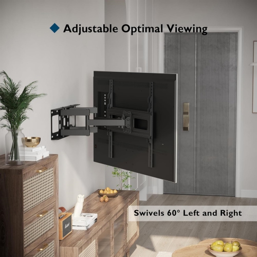 BONTEC TV Wall Mount, Full Motion Bracket for 23-70 Inch TVs, Holds Up to 99lbs, Max VESA 400x400mm, Fits LED OLED LCD Flat and Curved Screens, Tilt