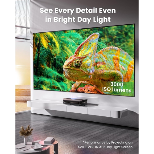 Refurbished-AWOL Vision LTV-3500 Pro 4K Smart UHD 3D Triple Laser Ultra Short Throw Projector with HDR10+, Dolby Vision & Atmos