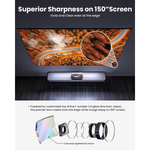 Refurbished-AWOL Vision LTV-3500 Pro 4K Smart UHD 3D Triple Laser Ultra Short Throw Projector with HDR10+, Dolby Vision & Atmos