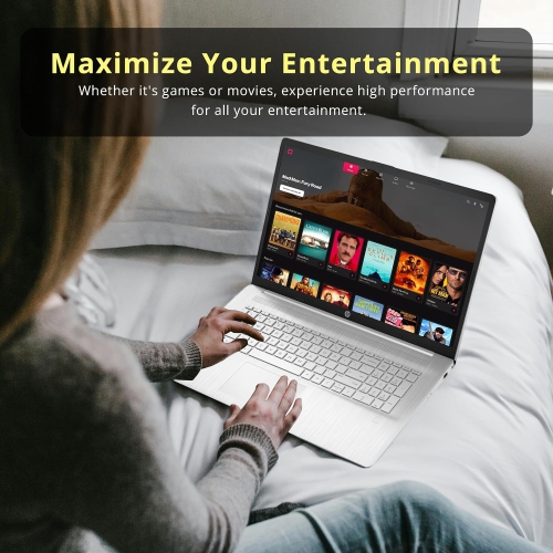 HP 17.3" FHD IPS Laptop, Intel i5-1334U, 416GB Storage,8GB RAM, Iris Xe Graphics, Backlit Keyboard,Fingerprint,Wi-Fi 6,Win 11 Pro,Silver