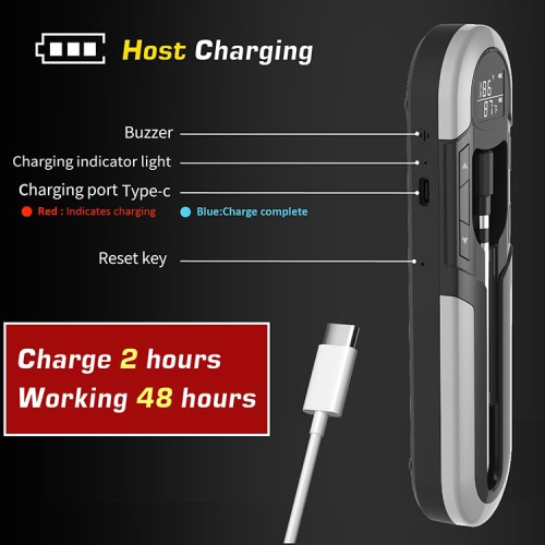 Wireless Grill Thermometer with Bluetooth, 152m Range - with Sensor and Alarm, IP66 Waterproof - for Oven, Grill, Smoker and Air Fryer
