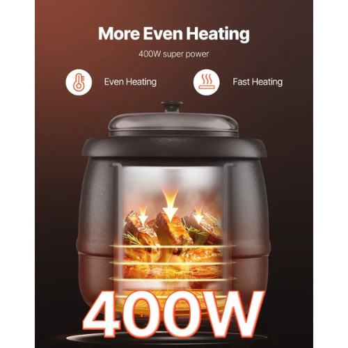 Réchaud à soupe commercial VEVOR WS-HTB10, bouilloire à soupe électrique 10 Qt avec commande de température réglable, chauffe-plats en acier