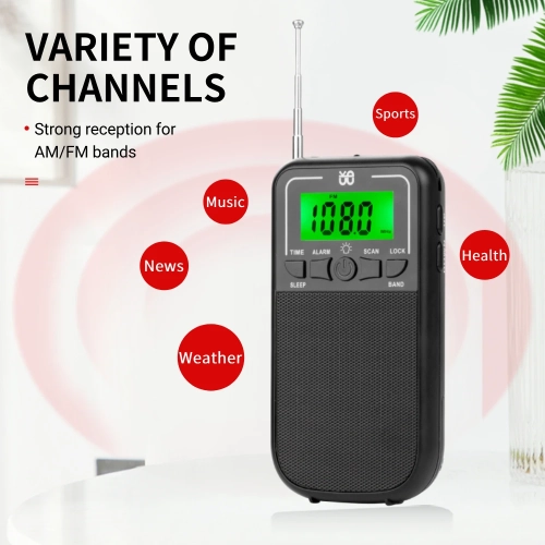 AM portatif Radio FM SW, radio à transistors avec écran LCD, haut-parleur, lampe de poche LED, radio à piles pour usage extérieur et d'urgence,