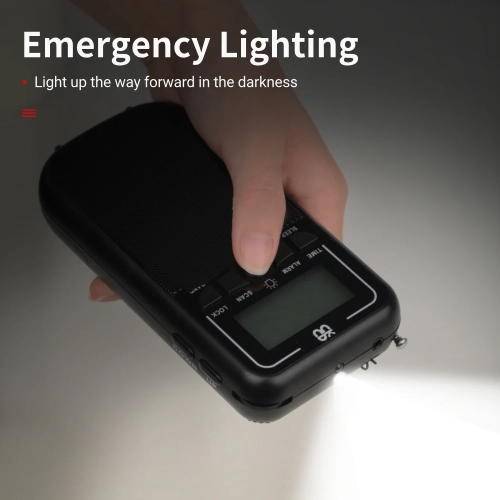 Portable AM ​​FM SW Radio, Transistor Radio with LCD Screen, Speaker, LED Flashlight, Battery-Powered Radio for Outdoor and Emergency Use, US