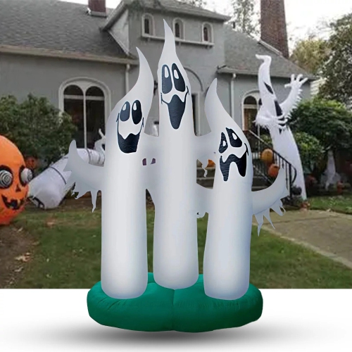 Inflatable Horror Ghost Set, 1.2m Outdoor Garden Decoration, LED Flash Waterproof Halloween Party Props Inflatable Haunted House Scene Decoration -