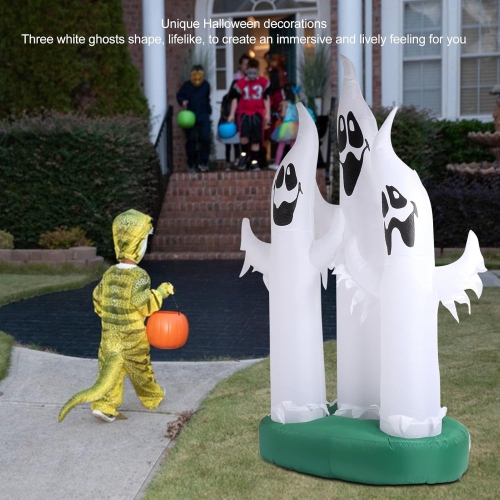 Inflatable Horror Ghost Set, 1.2m Outdoor Garden Decoration, LED Flash Waterproof Halloween Party Props Inflatable Haunted House Scene Decoration -