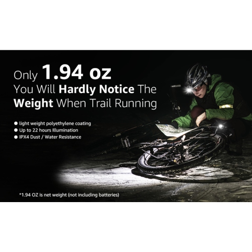 3 piles AAA à cellules sèches, 300 lumens, haute luminosité, lampe frontale étanche pour la course et le camping, convient pour la randonnée, le