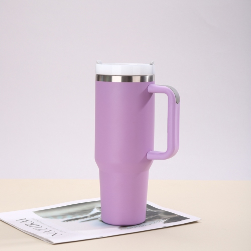 Tasse isotherme en acier inoxydable 2ᵉ Generation 304 de 40&nbsp;oz, poignée extérieure, gobelet de voiture, gobelet à paille de grande capacité