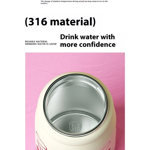 Ins New Earth cup Dicon paille gobelet eau portable étudiant mignon 316 tasse isolante en acier inoxydable - rouge