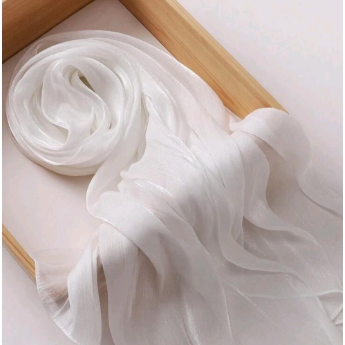 Premium Soft Shimmer Hijab Head Scarf for Islamic Muslim Hair Wraps Women Lightweight Scarves Sheer Crepe Shawl - Color 7