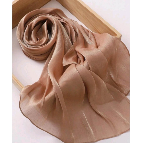 SUPERSHIELD  Premium Soft Shimmer Hijab Head Scarf for Islamic Muslim Hair Wraps Women Lightweight Scarves Sheer Crepe Shawl - Color 18 In Multicolor