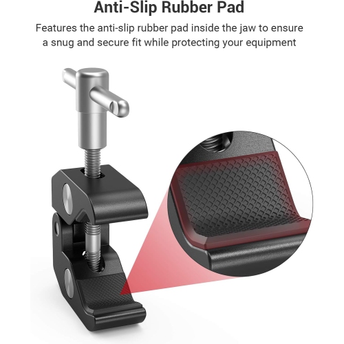 SmallRig 2 Pack Super Clamp w/1/4 and 3/8" Threads, Camera Clamps Clip Mount Crab Clamp for DSLR Cameras, Lights, Umbrellas, Hooks, Shelves, Rods,