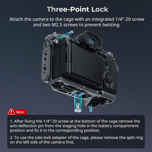 SMALLRIG Cage Kit for Sony Alpha 7R V/Alpha 7 IV/Alpha 7S III, HawkLock Quick Release Advanced Camera Cage with Handle, Monitor Mount - 4539