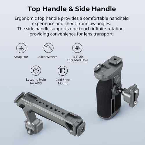 SMALLRIG Cage Kit for Sony Alpha 7R V/Alpha 7 IV/Alpha 7S III, HawkLock Quick Release Advanced Camera Cage with Handle, Monitor Mount - 4539