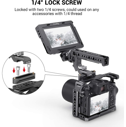 SmallRig Quick Release Safety NATO Rail 70mm Long with Spring Loaded Pins for RED Epic/Scarlet, for Black Magic Camera, NATO Rail Rigs - 1195B