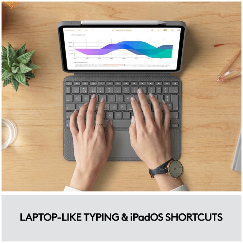 Logitech Combo Touch iPad Pro 11-inch Keyboard Case - Detachable Backlit Keyboard - Oxford Grey (920-010095)