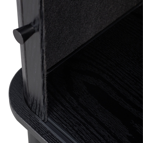 CorLiving Hikari Black Engineered Wood TV Stand for Most TVs up to 75" with Fluted Sliding Doors, Drawer, and Shelf