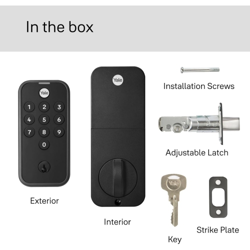 Yale – Serrure de porte avant à pêne dormant avec pavé numérique, YED210-NR-BSP
