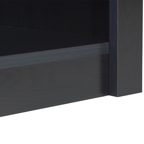 CorLiving Caldwell Black Engineered Wood Arched Top Adult Bookcase with 5 Shelves