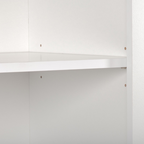 CorLiving Caldwell White Engineered Wood Arched Top Adult Bookcase with 5 Shelves