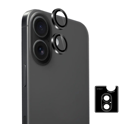 Uolo [Shield] iPhone 17 Camera Lens Glass, iPhone 17 Camera Lens Screen Protector - Black