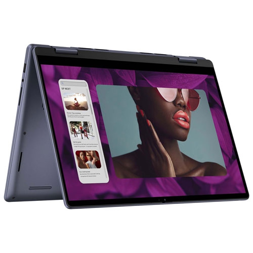 DELL  Refurbished (Fair) - Inspiron 14" Touchscreen 2-In-1 Laptop - Midnight (Amd Ryzen 7 8840Hs/16GB Ram/512GB SSD/windows 11) In Blue
