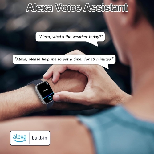 Smart Watch for Men Women with Bluetooth Call,Alexa Built-in Smartwatch,1.83"DIY Dial Fitness Watch with Sleep Heart Rate SpO2 Monitor,100+ Sport