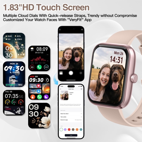 Smart Watch for Men Women with Bluetooth Call,Alexa Built-in Smartwatch,1.83"DIY Dial Fitness Watch with Sleep Heart Rate SpO2 Monitor,100+ Sport