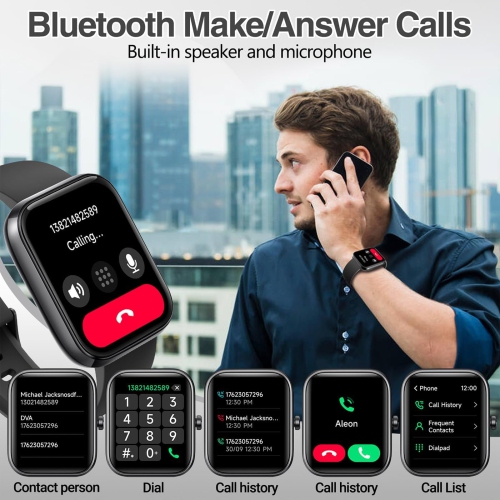 Smart Watch for Men Women with Bluetooth Call,Alexa Built-in Smartwatch,1.83"DIY Dial Fitness Watch with Sleep Heart Rate SpO2 Monitor,100+ Sport