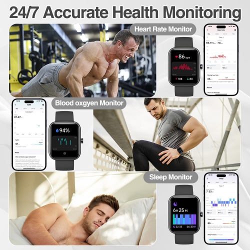 Smart Watch for Men Women with Bluetooth Call,Alexa Built-in Smartwatch,1.83"DIY Dial Fitness Watch with Sleep Heart Rate SpO2 Monitor,100+ Sport