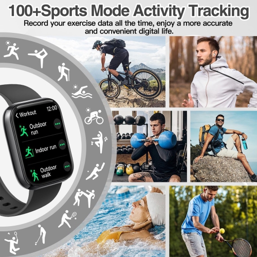 Smart Watch for Men Women with Bluetooth Call,Alexa Built-in Smartwatch,1.83"DIY Dial Fitness Watch with Sleep Heart Rate SpO2 Monitor,100+ Sport