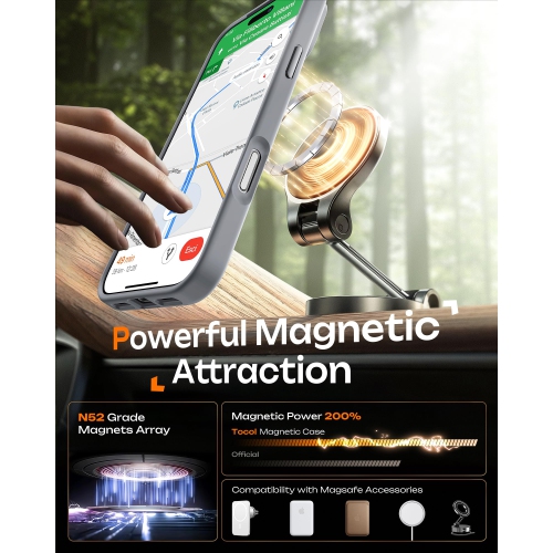 iPhone 17 Pro Case, Full Camera Protection, Built-in Magnetic Ring, Compatible with Magsafe, Drop Protection, Translucent Matte Phone Case for iPhone