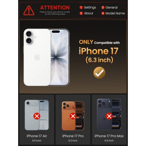 iPhone 17 Case with Card Holder RFID Blocking & Slide Camera Cover & Raised Edges Protect Screen, Shockproof Back & Silicone Edge Wallet Phone Case,