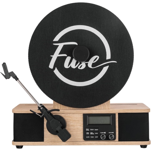 Fuse WRAP Vertical Vinyl Record Player Turntable with Bluetooth In/Out and FM Radio