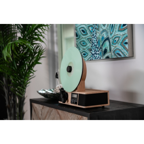 Fuse WRAP Vertical Vinyl Record Player Turntable with Bluetooth In/Out and FM Radio