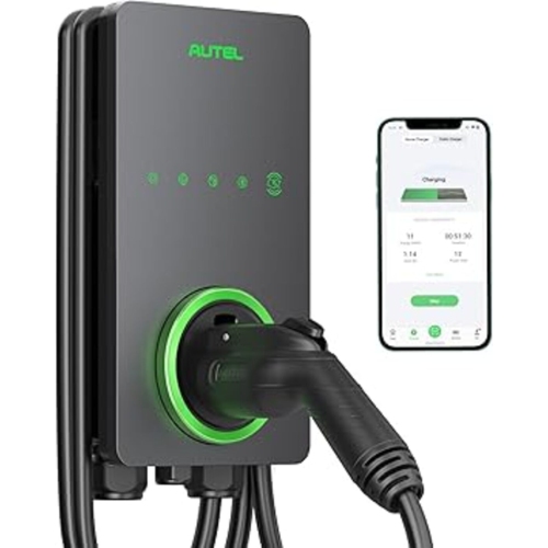 Autel Home Smart Electric Vehicle Charger up to 50Amp, 240V, Indoor/Outdoor Car Charging Station with Level 2, Wi-Fi and Bluetooth Enabled EVSE,