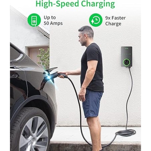 Autel Home Smart Electric Vehicle Charger up to 50Amp, 240V, Indoor/Outdoor Car Charging Station with Level 2, Wi-Fi and Bluetooth Enabled EVSE,