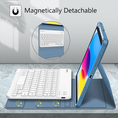 Étui-clavier Fintie pour iPad 11ᵉ Génération 11 pouces (2025), iPad 10ᵉ Génération 10,9 pouces (2022) - Couverture arrière souple en TPUR avec