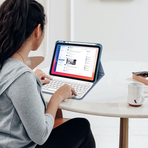 Étui-clavier Fintie pour iPad 11ᵉ Génération 11 pouces (2025), iPad 10ᵉ Génération 10,9 pouces (2022) - Couverture arrière souple en TPUR avec