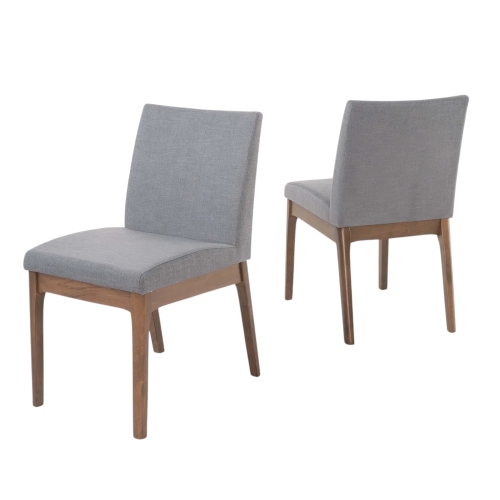 Ensemble de 2 chaises de salle à manger recouvertes, chaises minimalistes modernes sans accoudoirs avec pattes en hévéa pour la maison, la cuisine,
