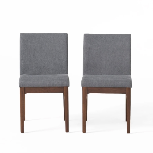 Ensemble de 2 chaises de salle à manger recouvertes, chaises minimalistes modernes sans accoudoirs avec pattes en hévéa pour la maison, la cuisine,