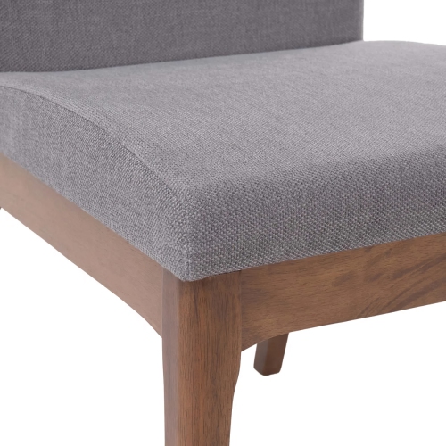 Ensemble de 2 chaises de salle à manger recouvertes, chaises minimalistes modernes sans accoudoirs avec pattes en hévéa pour la maison, la cuisine,