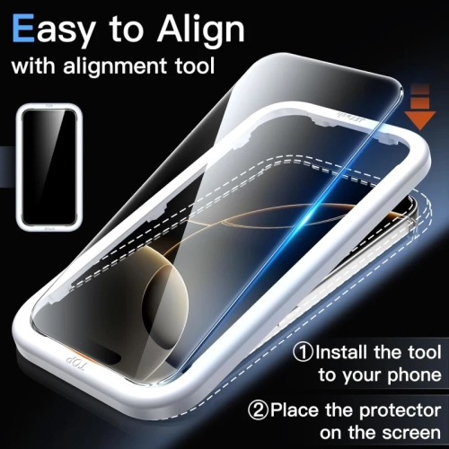 5-in-1 Clear Case for iPhone 17 Pro with 2 Pack Tempered Glass Screen Protectors & 2 Pack Camera Lens Protectors, Shockproof Non-Yellowing Bumper