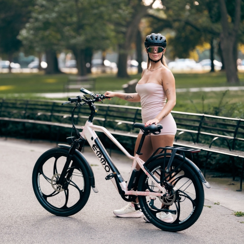 EMMO Trevo Pro Commuter Ebike - UL Certified - 48V17.5Ah Battery, 500W Motor - 110km Long Range, Hydraulic Brakes, Color Display - Crimson Splash