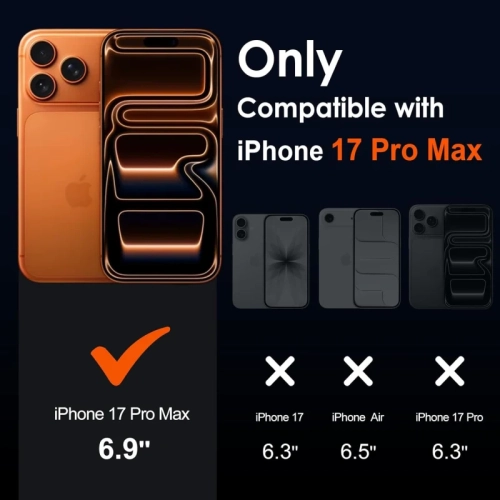 3-in-1 Clear Case for iPhone 17 Pro Max with 2-Pack Tempered Glass Screen Protectors – Military Grade Drop Protection, Hard Back, Slim Shockproof &