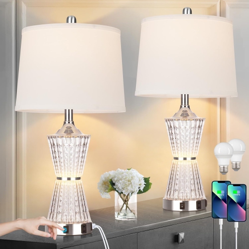 Modern Table Lamps, Set of Table Lamp Night Light with USB