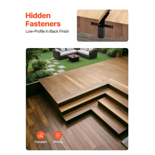 1000PCS Hidden Deck Fasteners for Composite Decking Board, Universal Composite T Clips & Plastic Hidden Fasteners