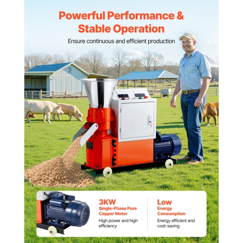 Feed Pellet Mill Machine, 5 mm Animal Feed Pellet Making Machine, 3KW 240V Animal Food Granulator Mill Machines