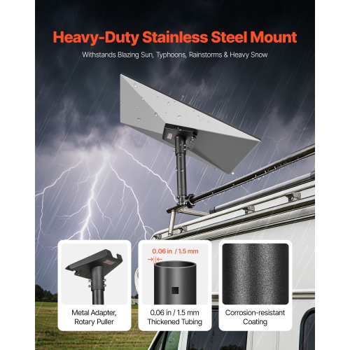 Starlink RV Ladder Mount, 360°Adjustable Angle Mounting Standard Gen 3 Pipe Kit