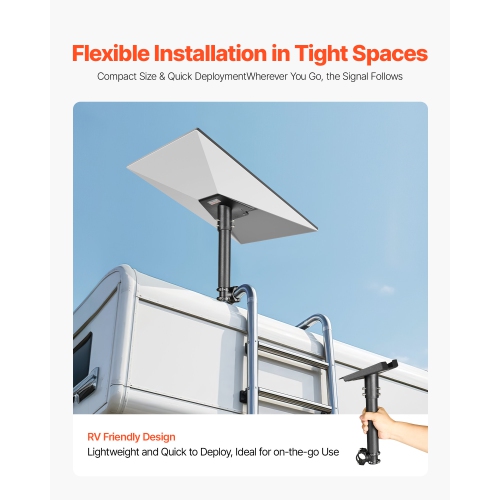 Starlink RV Ladder Mount, 360°Adjustable Angle Mounting Standard Gen 3 Pipe Kit